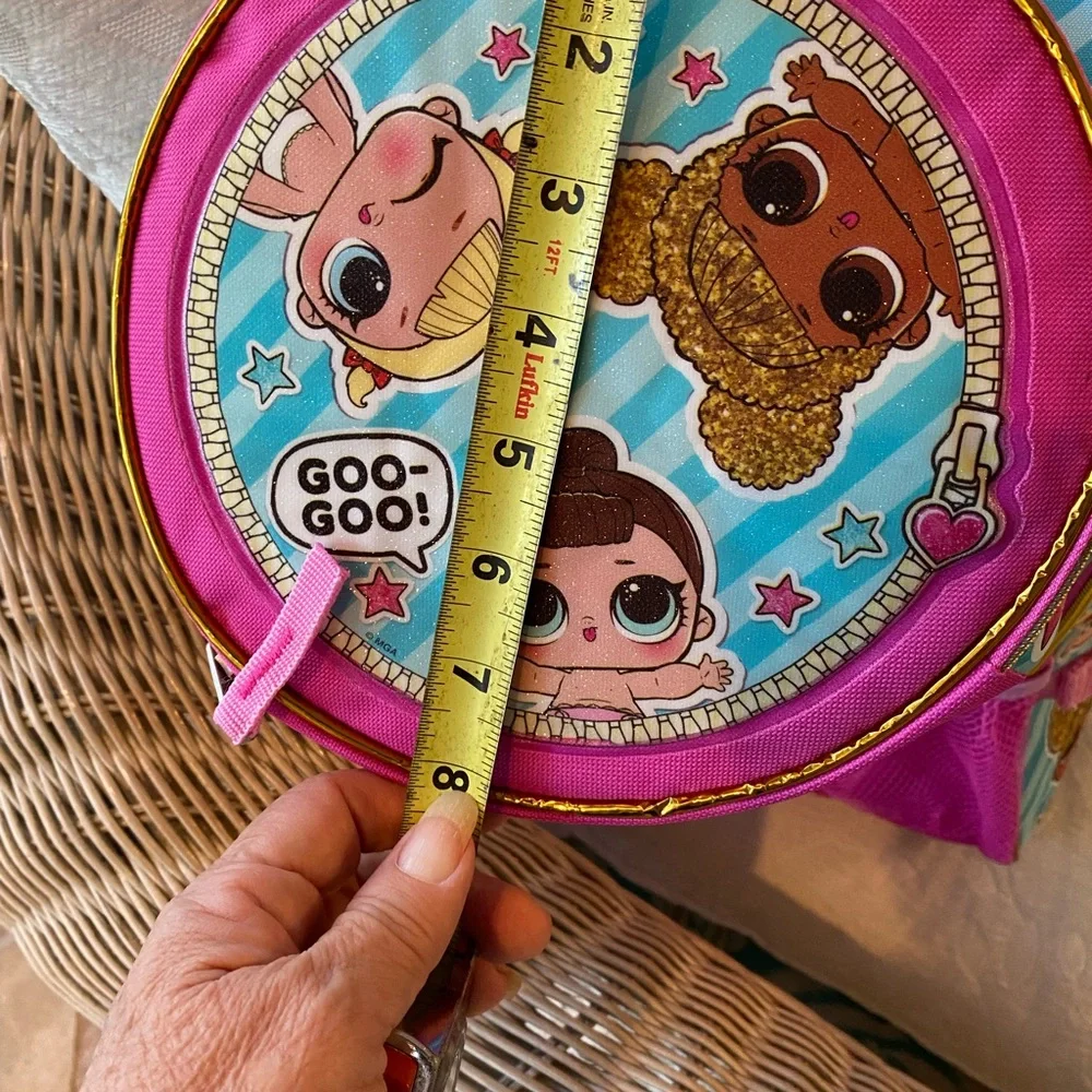 LOL Surprise Adorable Pink Lrg Backpack w/Small Round Lunchbag/Pouch NWOT💓